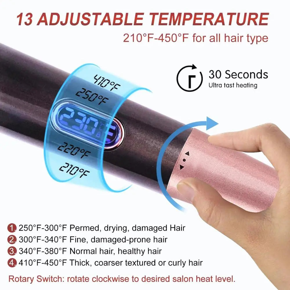 Professional 2 in 1 Hair Curler & Straightener Spiral Wave Curl And Flat Iron Styling Tools