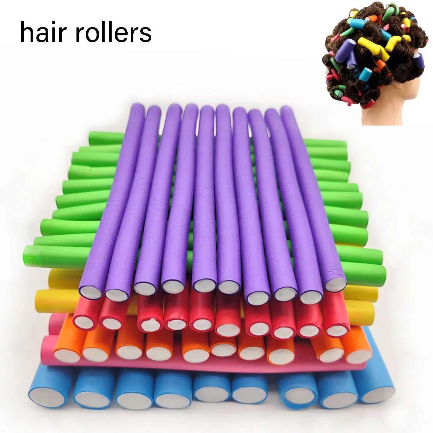 10pcs No-Heat Flexi Rollers Styling Rods