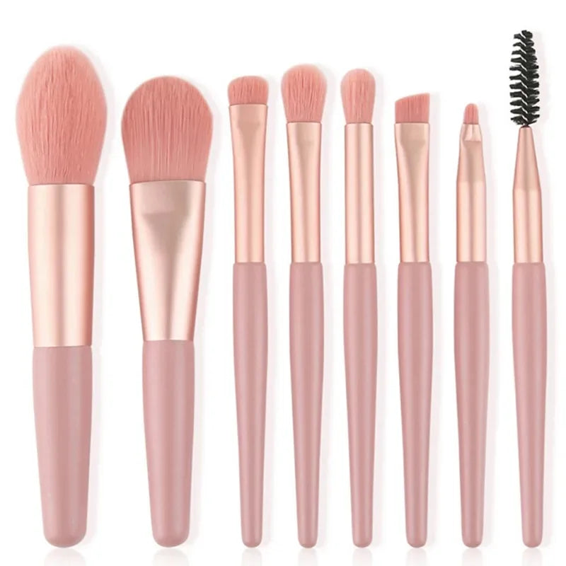 Portable 8Pcs Makeup Brush Set