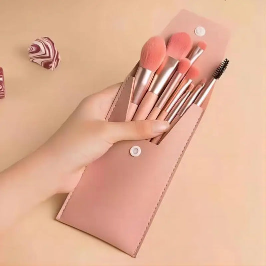 Portable 8Pcs Makeup Brush Set